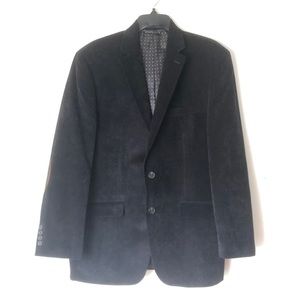 Chaps black suede blazer sport coat